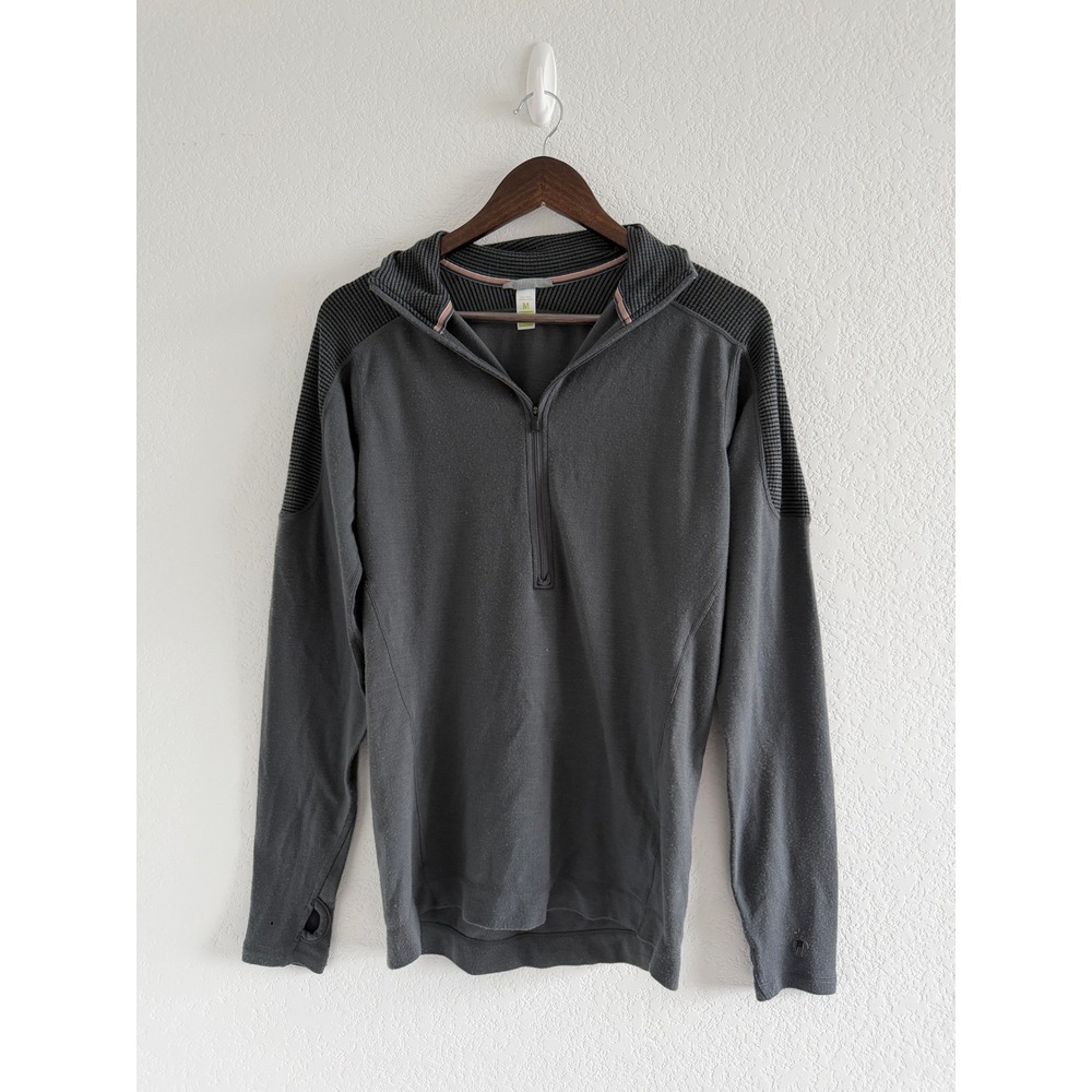 Smartwool Gorpcore Quarter Zip Pullover Size M Gray Merino Wool Thumbholes